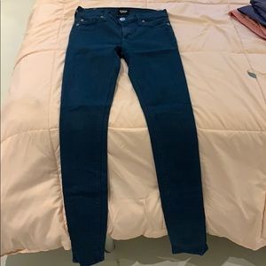Hudson Low-rise Teal Blue Skinny Jeans